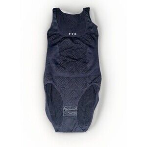 FIX Shapewear Bodysuit Black Seamless Tummy Control Compression Shaper Snap S/M